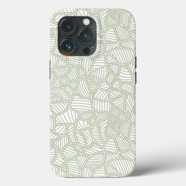 Random Leaf Mosaic Pale Green Case-Mate iPhone Case (Back)