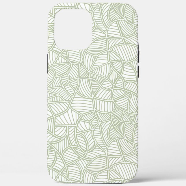 Random Leaf Mosaic Pale Green Case-Mate iPhone Case (Back)