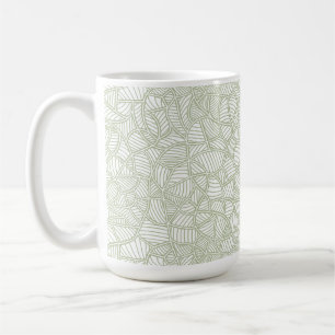 Random Leaf Mosaic Pale Green Coffee Mug