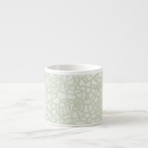 Random Leaf Mosaic Pale Green Espresso Cup