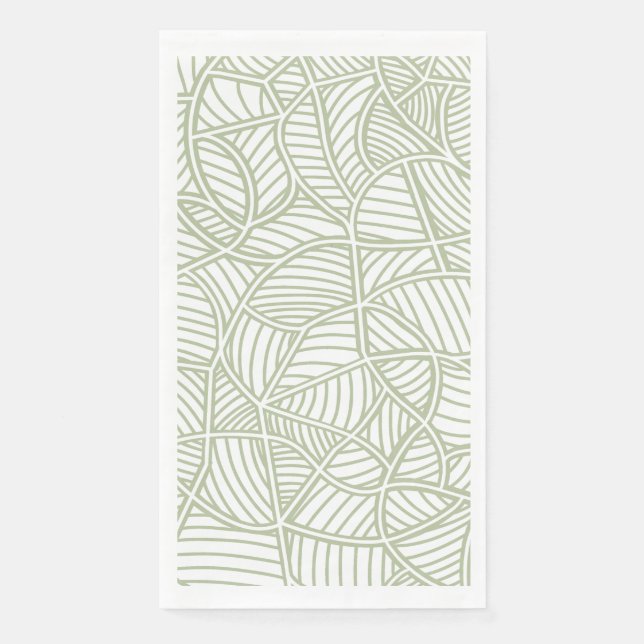Random Leaf Mosaic Pale Green Napkin (Front)