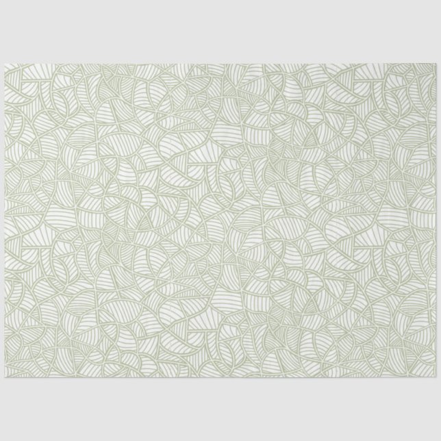 Random Leaf Mosaic Pale Green Tissue Paper (Front)