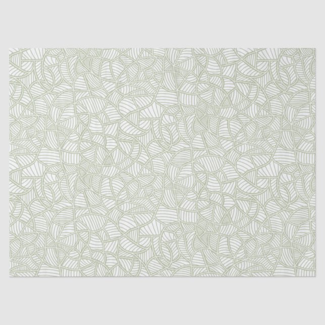 Random Leaf Mosaic Pale Green Tissue Paper (Front)