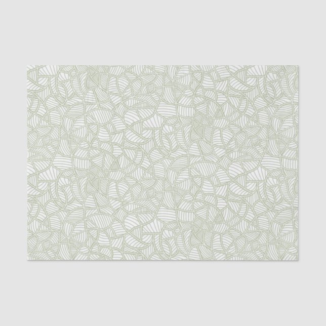 Random Leaf Mosaic Pale Green Tissue Paper (Front)