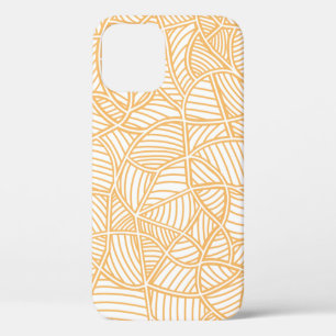 Random Leaf Mosaic Pale Orange iPhone 12 Pro Case