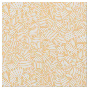 Random Leaf Mosaic Pale Orange Fabric