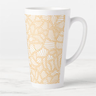Random Leaf Mosaic Pale Orange Latte Mug