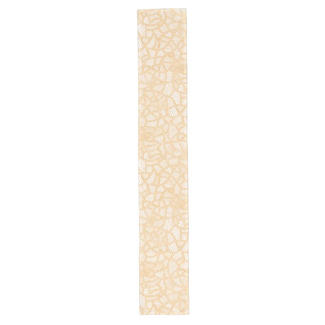 Random Leaf Mosaic Pale Orange Long Table Runner (Front)