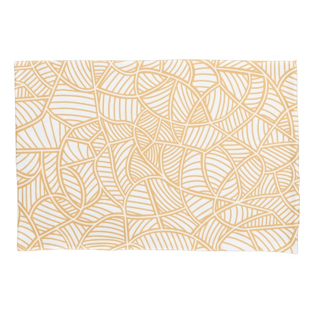 Random Leaf Mosaic Pale Orange Pillowcase (Front-Left)