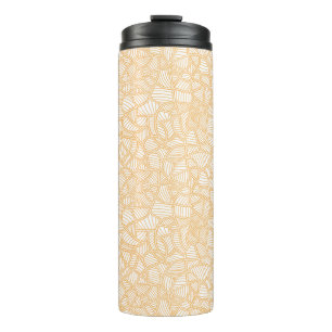 Random Leaf Mosaic Pale Orange Thermal Tumbler