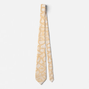 Random Leaf Mosaic Pale Orange Tie