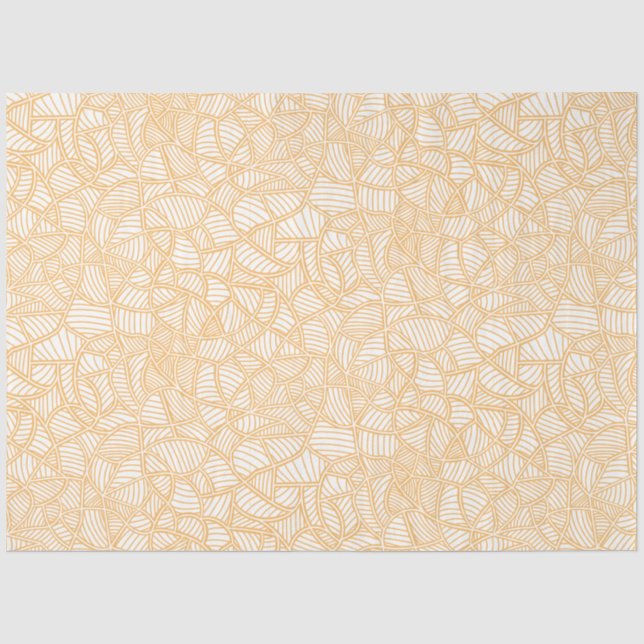 Random Leaf Mosaic Pale Orange Tissue Paper (Front)