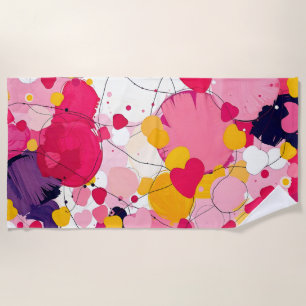 "Random Love Thoughts" - Colourful Abstract Beach Towel