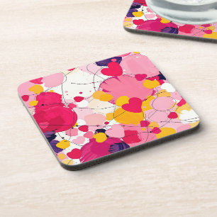 "Random Love Thoughts" - Colourful Abstract Coaster