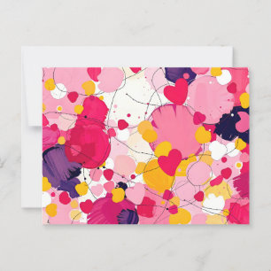 "Random Love Thoughts" - Colourful Abstract Postcard