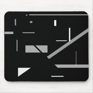 Random Mostly Grey on Black Geometric Abstract Mouse Mat