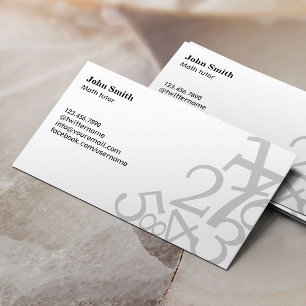 Random Numbers Math Tutor Business Cards