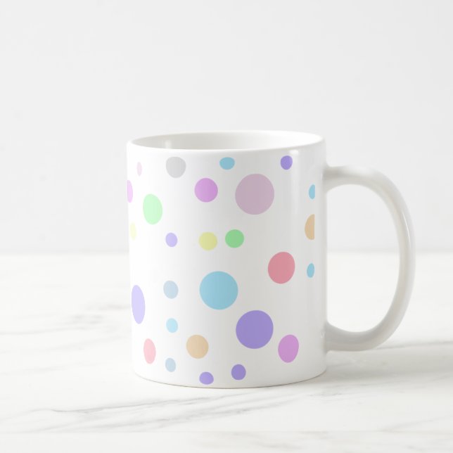 Random pastel polka dots pattern coffee mug (Right)