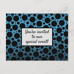 Random Polka Dots Peacock Blue Postcard Invitation