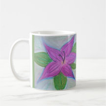 random purple flower mug