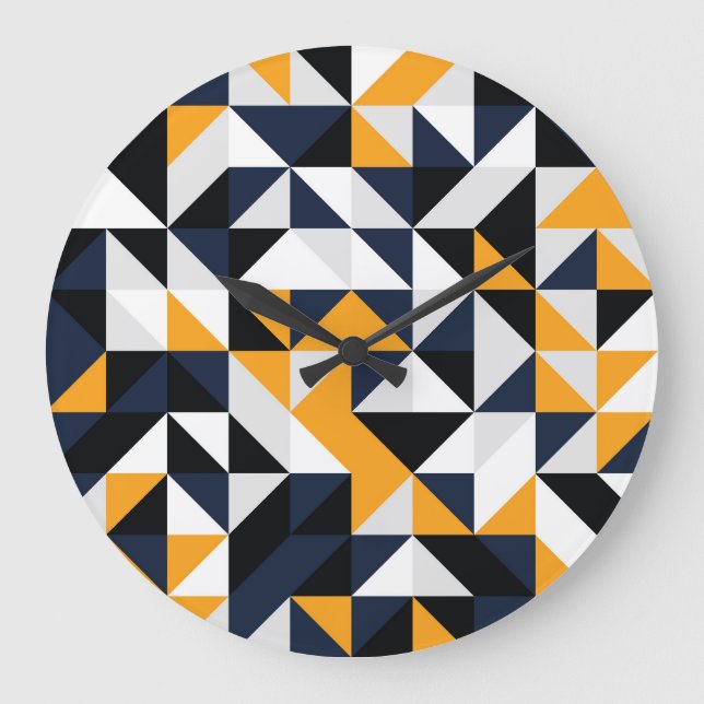 Random quarter circles: colourful pattern. large clock (Front)