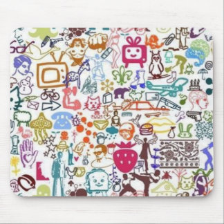 random retro mouse mat