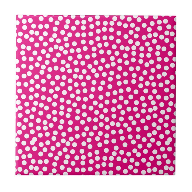 Random Scattered Whimsical Polka Dot Pattern Tile (Front)