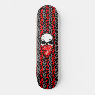 Random Skulls Pattern Red Bandanna Skull Skateboard