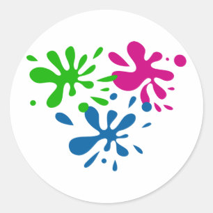 Random Splats Classic Round Sticker