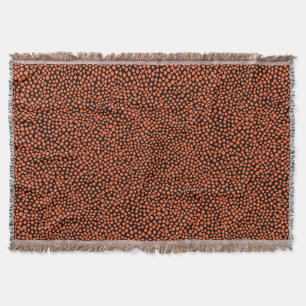 Random Spots - Autumn Orange on Black Throw Blanket