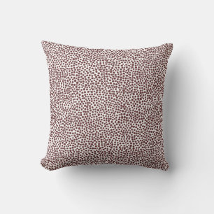 Random Spots - Dark Brown on White Cushion