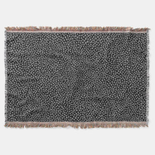 Random Spots - Grey on Black Throw Blanket