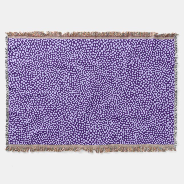 Random Spots - Powder Blue on Deep Purple Throw Blanket (Front)