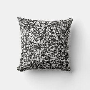 Random Spots - White on Black Cushion