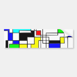 Random Squares Homage To Mondrian Bumper Sticker