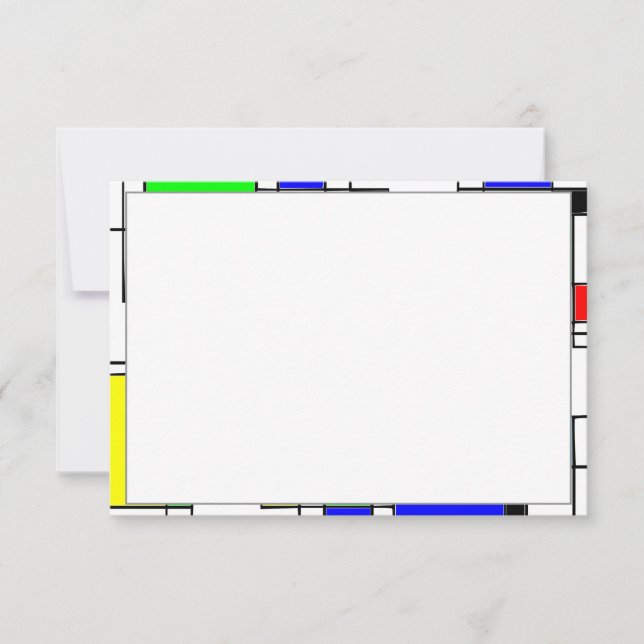 Random Squares Homage To Mondrian Card (Front)