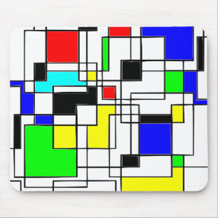 Random Squares Homage To Mondrian Mouse Mat