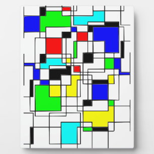 Random Squares Homage To Mondrian Plaque