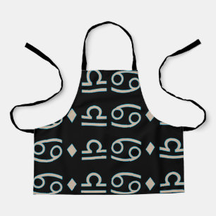 Random Symbols Black All-Over Print Apron