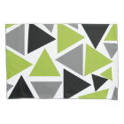 Random Triangles Lime Green Grey Black on White