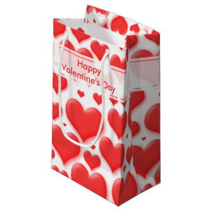 Random Valentine Red Heart Seamless Collage Small Gift Bag