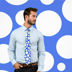 Random White Polka Dot Pattern on Royal Blue Tie