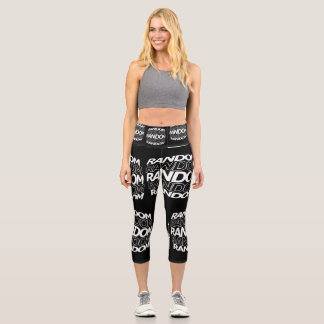 RANDOME AMEZZING FONT IN B&W COLOUR ON  CAPRI LEGGINGS