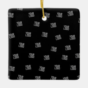 Randomly Arranged Design, Business Logo or Image Ceramic Ornament