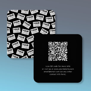 Randomly Placed Look for Your Logo or Any Photo Square Business Card