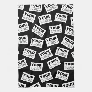 Randomly Placed Look for Your Logo or Any Photo Tea Towel