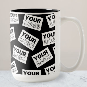 Randomly Placed Look for Your Logo or Any Photo Two-Tone Coffee Mug
