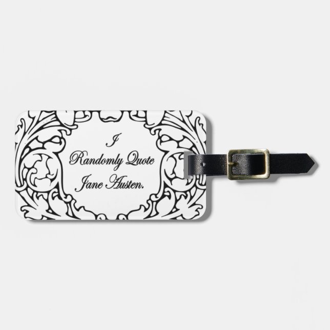 Randomly Quote Jane Austen Luggage Tag (Front Horizontal)