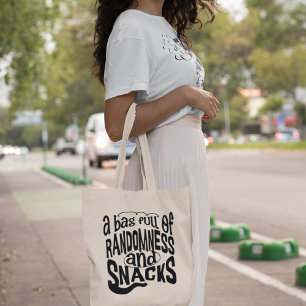 Randomness & Snacks Quirky Modern Stylish Tote Bag