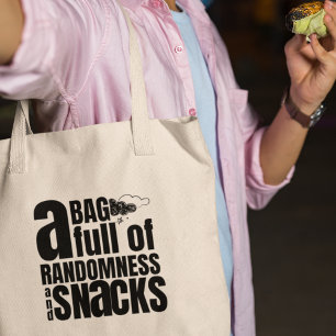 Randomness & Snacks Quirky Modern Stylish Tote Bag